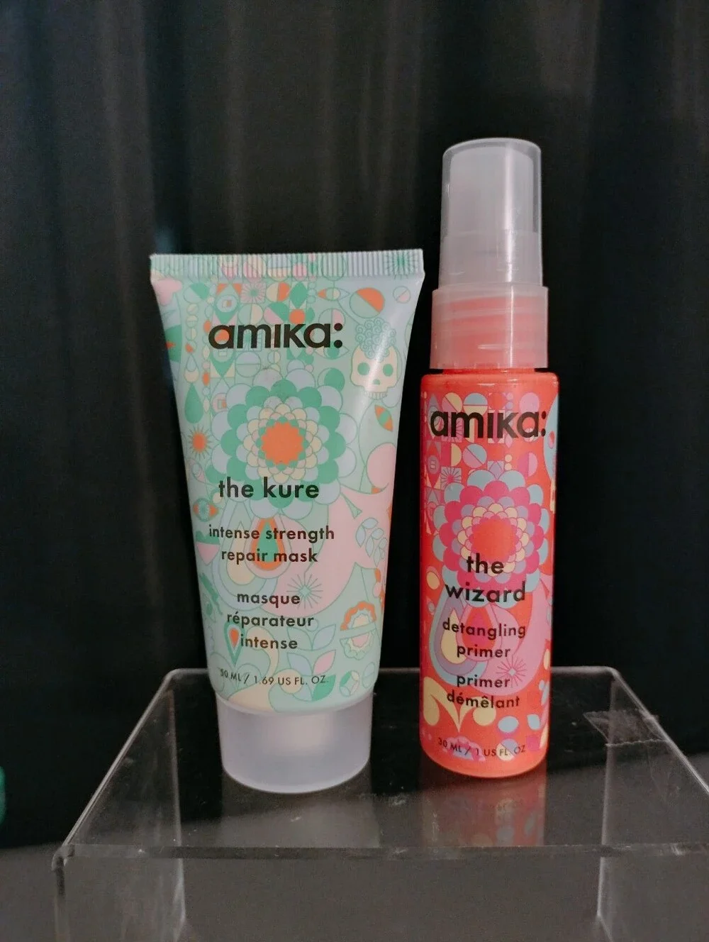 amika The Wizard Detangling Primer & the Kure Hair Mask Duo